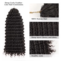 Blonde 16 pouces pré bouclé Crochet cheveux pour les femmes noires brun vague profonde Crochet cheveux humains sans enchevêtrement Extensions de cheveux bouclés