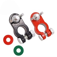 Penjepit Terminal Baterai Aluminium Alloy 16-18mm Post Wing Nut Stud Merah Hitam Konektor Baterai Mobil 12V/24V