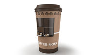 Plaque en aluminium-plastique en forme de tasse à café, taille personnalisable, pour kiosque extérieur, stands de jus et de nourriture de rue, couleur marron, en promotion
