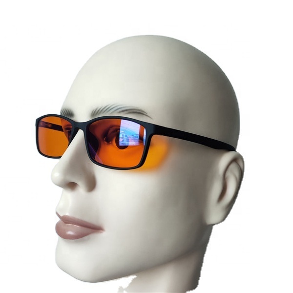 Rectangle TR90 Amber Orange Anti Blue Light Eye protection Anti Blue Ray Blue Light Filter Digital Glasses Eyewear