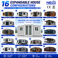 Maison conteneur préfabriquée moderne et extensible de 40/20 pieds, prête à l'emploi, 2, 3, 4 ou 5 chambres, villa préfabriquée, maison portable