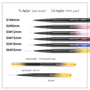 Pinceau Liner Gel pour Ongles en Nylon 6 9 12 15 18 25mm de Qualité Supérieure, Marque Privée, pour Peinture d'Ongles, Manucure, Salon, Pinceaux Nail Art - Product Image 4