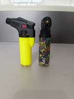 Mini torche à jet, briquet à cigare, gaz butane pour cuisine, design moderne, durable, écologique, en plastique, rechargeable, pour barbecue, cigarettes, camping