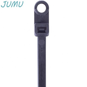 Attaches de câble en nylon noir <span class=keywords><strong>avec</strong></span> trou pour montage et clous - Product Image 2