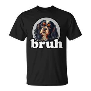 Camiseta tricolor Cavalier King Charles Spaniel para adultos, unisex, manga corta, cuello redondo, Top para amantes de las mascotas - Product Image 1