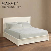 Modernes Luxus-Massivholzbettgestell Designer Conley Panel-Plattformbett Holzbetten für Schlafzimmer-Sets Luxus-Artikel