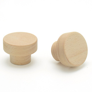 Perilla de Madera de Haya Sin Acabado <span class=keywords><strong>para</strong></span> <span class=keywords><strong>Muebles</strong></span>, Perilla Redonda Pequeña de Madera <span class=keywords><strong>para</strong></span> Cajones - Product Image 4