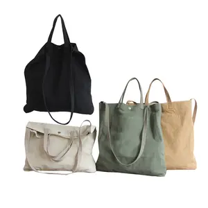 Bolso de compras de lona de algodón duradero natural personalizado para mujer de los fabricantes para boutique