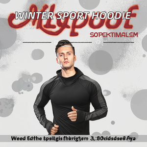 Men's Winter UV Protective Sport Sweatshirt Quick Dry Hooded Knitted Solid Long Sleeves Outdoor Waterproof <b>Plain</b> Dyed - Product Image 2