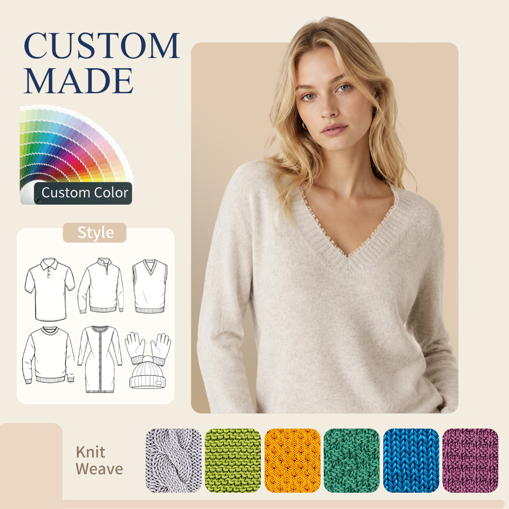 Brand New Long Sleeve Women's Sweater Knit Jumper V-Neck Sweater Knitwear Cashmere Wool Jumper For Daily Casual