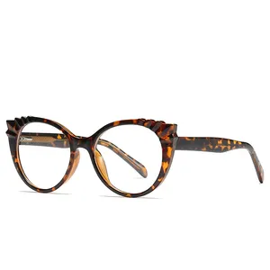 Charnière de printemps femmes lunettes cadre Designer mode lunettes cadres bleu lumière bloquant optique cadre cristal femmes lunettes