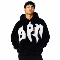 Pull à capuche en mohair pur tricoté pour homme, col rond, style vintage, décontracté, avec logo OEM personnalisé