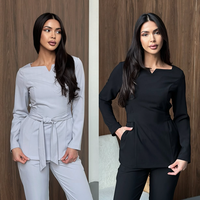 Tunique de massage thaïlandaise personnalisée XL pour femmes, en tissu tissé confortable, tenue de travail pour spa, salon de beauté, infirmières et hôpitaux