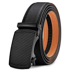 Vente en gros de ceintures en cuir véritable à cliquet pour homme ceintures en cuir à boucle automatique de haute qualité et de luxe pour homme