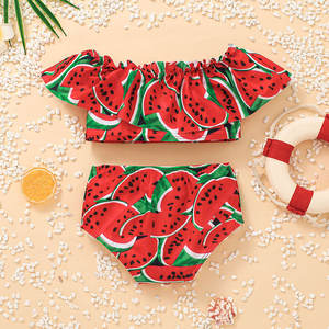 Conjunto de bikini de sandía para niñas pequeñas, traje de baño de verano para playa, traje de baño, disfraz de bikini - Product Image 2