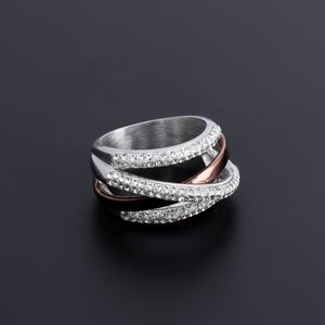 Anillo con Zirconia, Anillos de Acero Inoxidable para Mujer, Joyería Romántica, Accesorios de Diseño Sencillo - Product Image 2