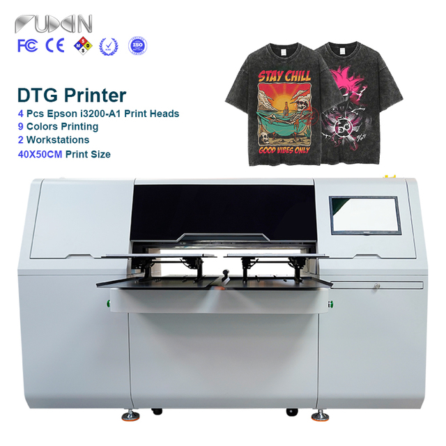 Wholesale Double Station DTG Printer with 4pcs I3200 High Quality Industrial Dtg Machine with Infrared Positioning System