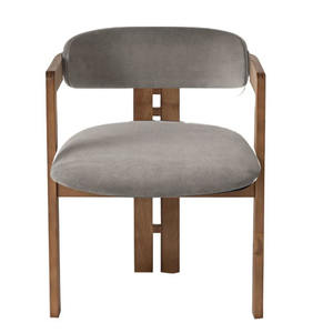Sillón de comedor de tela <span class=keywords><strong>Pamplona</strong></span> moderno de mediados de siglo italiano clásico, silla de comedor de madera de Fresno sólido negro - Product Image 2