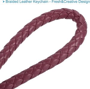 Porte-clés en cuir PU tressé, bracelet de poignet, sangle pour clés de voiture, sac à main, porte-clés coloré et tendance pour femmes, hommes et enfants - Product Image 5
