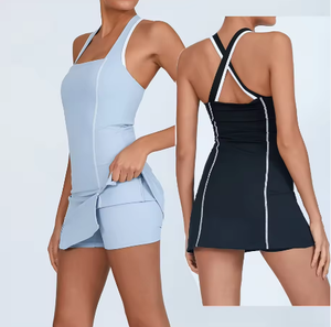 Dames Custom Logo Tennisjurk Sneldrogende Borst Pads Shorts Ademende Sportkleding Voor Golf Modieuze Persoonlijkheden - Product Image 3