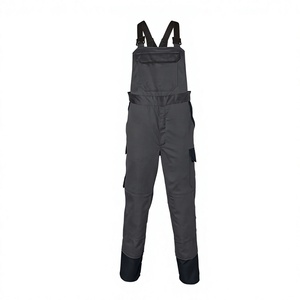 Unisex Dark Gray Polyester <b>Waterproof</b> <b>Work</b> Coveralls Adjustable Straps Reinforced Knees Abrasion Resistant Oeko-Tex Certified - Product Image 1