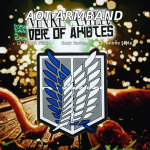 แผ่นปะติดขอบมือคาดแขนทำจากพีวีซีมีห่วงเกี่ยวเชือกม้าลายการ์ตูนโจมตีจากไททัน - Product Image 2