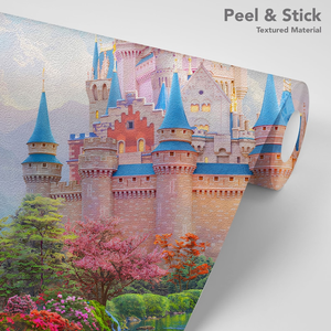 วอลเปเปอร์ลายปราสาทเจ้าหญิงสุดแฟนตาซี พร้อมภาพวาดสายรุ้งและทิวทัศน์ในเทพนิยาย สำหรับห้องนอนเด็กผู้หญิง สร้างบรรยากาศนุ่มนวลชวนฝัน - Product Image 5