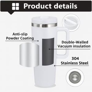 Stainless Steel Vacuum Tumbler 1200ml With Handle Travel <b>Mug</b> Double Wall Insulated Minimalist Design - Product Image 4