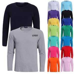 เสื้อยืดแขนยาวผู้ชาย คอวี ทรงโอเวอร์ไซส์ ผ้าโพลีเอสเตอร์ผสมคอตตอน สีพื้นเรียบ  ระบายอากาศได้ดี  รับสกรีนโลโก้ตามแบบ - Product Image 1