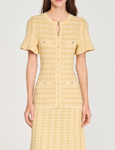 OUDINA 2026 Venta al por Mayor, Nuevo Vestido Largo de Punto con Pedrería, Cuello Redondo, Manga Corta, Elegante y Sofisticado <span class=keywords><strong>para</strong></span> Mujer - Product Image 5