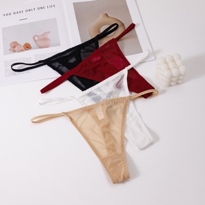 Tangas de encaje sexys para mujer, tallas grandes, de punto, lisas, delgadas, teñidas, con logo personalizado, tiro bajo, tallas <span class=keywords><strong>S</strong></span> <span class=keywords><strong>M</strong></span> L XL, venta al por mayor - Product Image 3