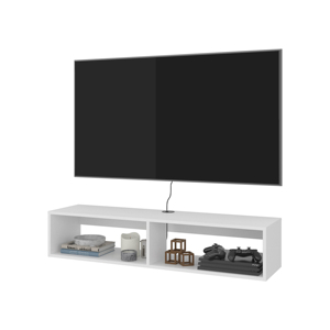Arctic Floating White <b>Tv</b> <b>Stand</b> Open Shelves Modern Design Storage Unit Living Room - Product Image 3