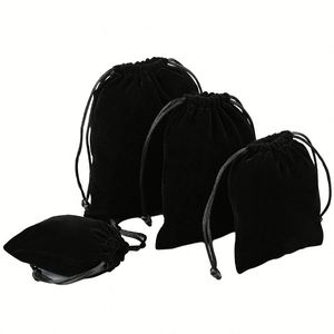 Sac à dos à cordon de serrage pour le rangement et le recyclage, petit sac en velours imprimé, nouveaux sacs en tissu, pochette à parfum, noir ou couleur personnalisable - Product Image 2