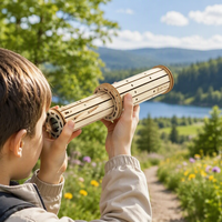 Kit de télescope multifonction DIY STEM, optique en bois, emballage en boîte de couleur, expérience scientifique spatiale, jouet éducatif pour enfants