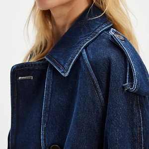 Chaqueta vaquera corta de manga larga OEM 2025 para mujer, estilo motociclista, con cuello vuelto y botones, para primavera y otoño - Product Image 4