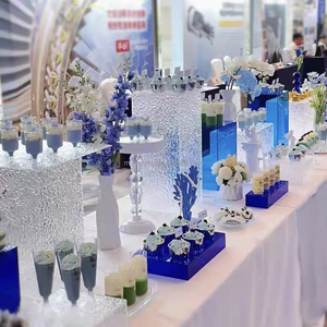 Acrylic là viết tắt của thực phẩm hiển thị tự chọn sóng risers nhỏ rõ ràng vuông Cube nhựa hộp hiển thị cho bên bàn đám cưới - Product Image 2
