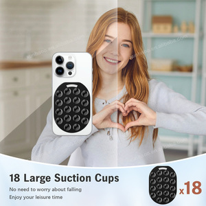 Silicone di động Wall Mount Magnetic hút cup điện thoại di động chủ hỗ trợ chân dung và phong cảnh Chân đế có thể gập lại điện thoại đứng - Product Image 4