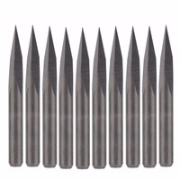 Fresa de grabado piramidal HOZLY de carburo de tungsteno sin recubrimiento, cortador de fresado CNC de un solo filo, fresado convencional de 15-90 grados OEM
