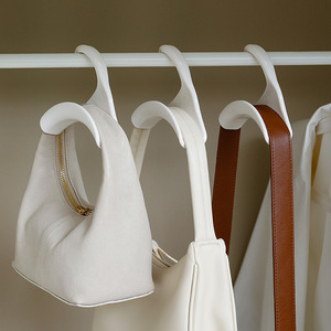 Bag Hooks Wardrobe Backpack Hangers White PP Material Detachable Wall Mount 3kg Load Capacity Single Hook Design - Product Image 1