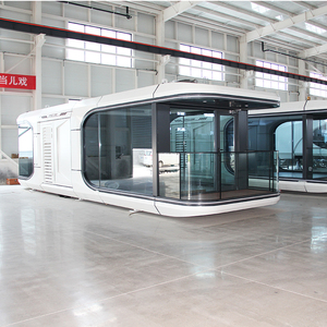 Capsule spatiale chinoise intelligente de 20 pieds sur roues, maison préfabriquée de 40 pieds en kit avec panneaux solaires - Product Image 1
