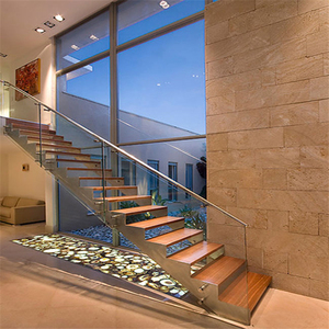 <span class=keywords><strong>Escalier</strong></span> intérieur <span class=keywords><strong>en</strong></span> <span class=keywords><strong>bois</strong></span> personnalisé Prima <span class=keywords><strong>Escalier</strong></span> à limon simple et droit avec plate-forme tournante - Product Image 1