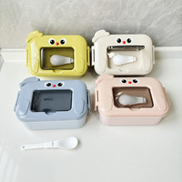 LFS Boîte à Repas Rectangle Personnalisée Sans BPA pour Enfants, Boîte Bento Scolaire avec Bouteille d'Eau en Plastique