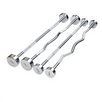 Électroplaqué N° Barres d'haltères fixes en acier 45, droites et courbées, construction robuste en acier massif pour usage commercial en salle de sport, disponibles