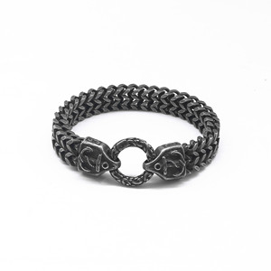 yunnique <b>Anchor</b> Chain <b>Bracelet</b> For <b>Men</b> Black Stainless Steel Retro Design Gift Jewelry - Product Image 1