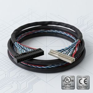 Заводской заказной 40-контактный кабель LVDS с 50-контактным адаптером-разъемом, ПВХ, класс защиты IP66, луженый медный проводник для бытовой техники и оборудования - Product Image 3