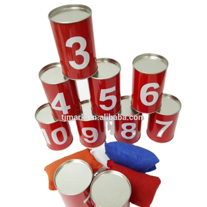 Jeu de lancer de boîtes de conserve en plein air, jeu de lancer de boîtes de conserve dans la cour avec 3 sacs de haricots, jouet amusant pour l'extérieur - Product Image 2