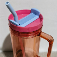 Vaso de Plástico de 40oz al por Mayor, Vaso para Auto de Gran Capacidad con Pajita, Portátil para Exteriores, Color Sólido, con Asa, Vaso Ice Bully