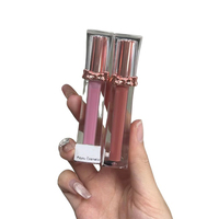 Tubes d'or rose repulpants végétaliens de marque privée Base de brillant à lèvres Vente en gros Brillant à lèvres hydratant et hydratant à paillettes Brun Nude
