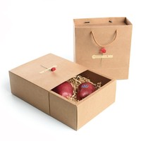Boîte-cadeau de tiroir en papier kraft imprimé de logo personnalisé pour les femmes ensemble d'écharpe de Noël artisanat sous-vêtements chaussettes boîte-cadeau de Noël vide