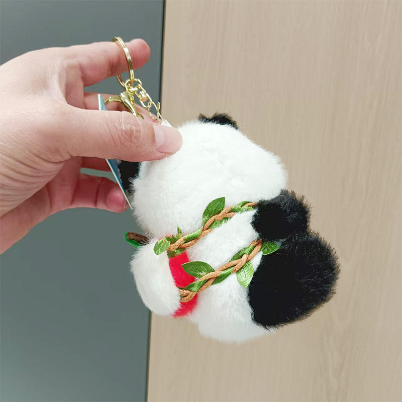Wholesale Cartoon Cute Panda Plush Toy Doll Bag Pendant Cute Couple Pendant Doll Plush Keychains